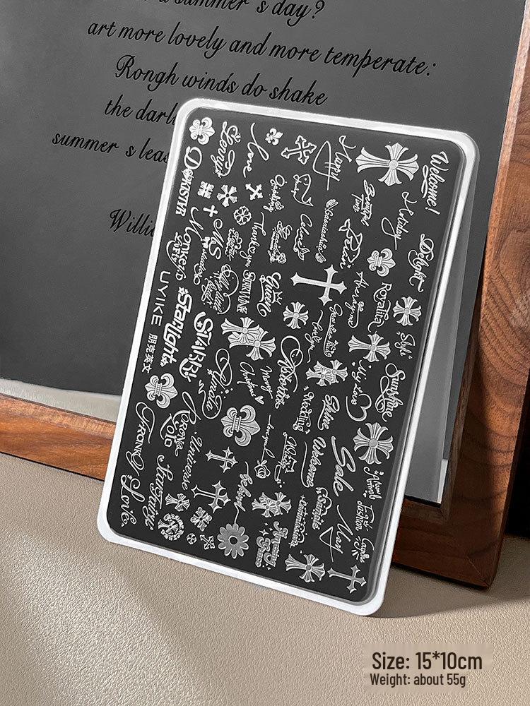 Nail Art Stamping Plates - Star, Polka Dot, Lines, Grid Lace Textures