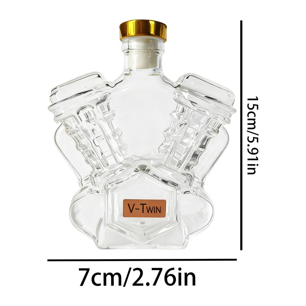 

Creative Glass Whiskey Bottle Home Wine Decanter Decorative Motorcycle Engine Shape Alcohol Container for Dining Room office