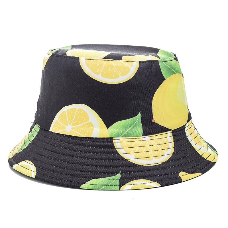 Fisherman Bucket Neutral Gender Women Men For Caps Hats Summer Double-Sided Wear Fruit Printing Cap Outdoor Sun Hat Classic Panama