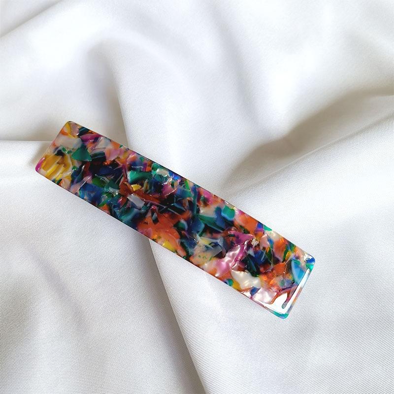 Koreanische Neue Florale Essigsäure Haarnadel Mode 10,5 cm Langer Streifen Federklemme Französische Pferdeschwanzklemme Haaraccessoires