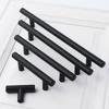 Sleek Black Stainless Steel T Bar Handles For Stylish Kitchen Cabinet Drawer Knobs