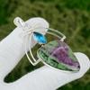 Natural Ruby Zosite Swiss Blue Topaz Wedding Pendant Jewelry 925 Sterling Silver