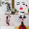 Blonde Beauty Sunglasses Model Matte Self-Adhesive Wall Sticker for Bedroom Decoration