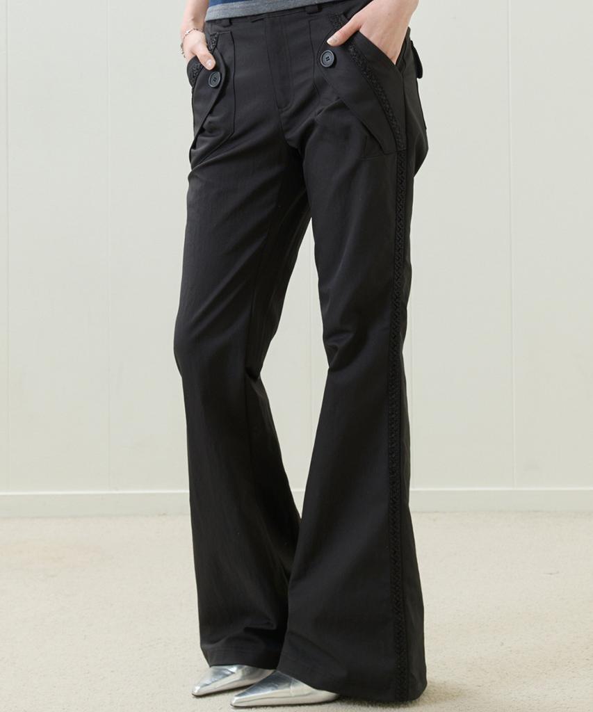 LUVISTRUE El Ribbon Bootscut Pants(Black)
