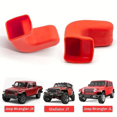 Bumper Tow Hook Covers 2Pack for Jeep Wrangler JK JL Gladiator JT 2007-2025 Adds Cushioned Grip To Tow Strap Recovery (Black)