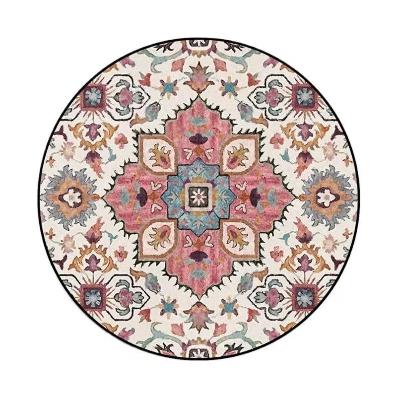 Bohemia Mandala Round Carpet Living Room Geometric Ethnic Flowers Circle Rug Bedroom  Anti-slip Vintage Floor Mat Home Decor