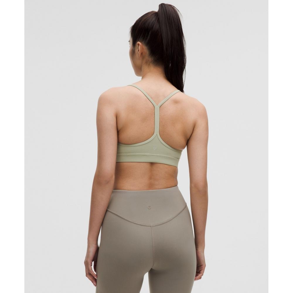 Lululemon Flow Y BrA Nulu  Light Support  A C Cups Fog Green