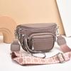 Sacs Bandoulière de Luxe Multi-poches 100% Cuir de Vachette pour Femmes Sacs Messager à Bandoulière Noirs Petit Sac Poitrine Sac de Voyage Selle