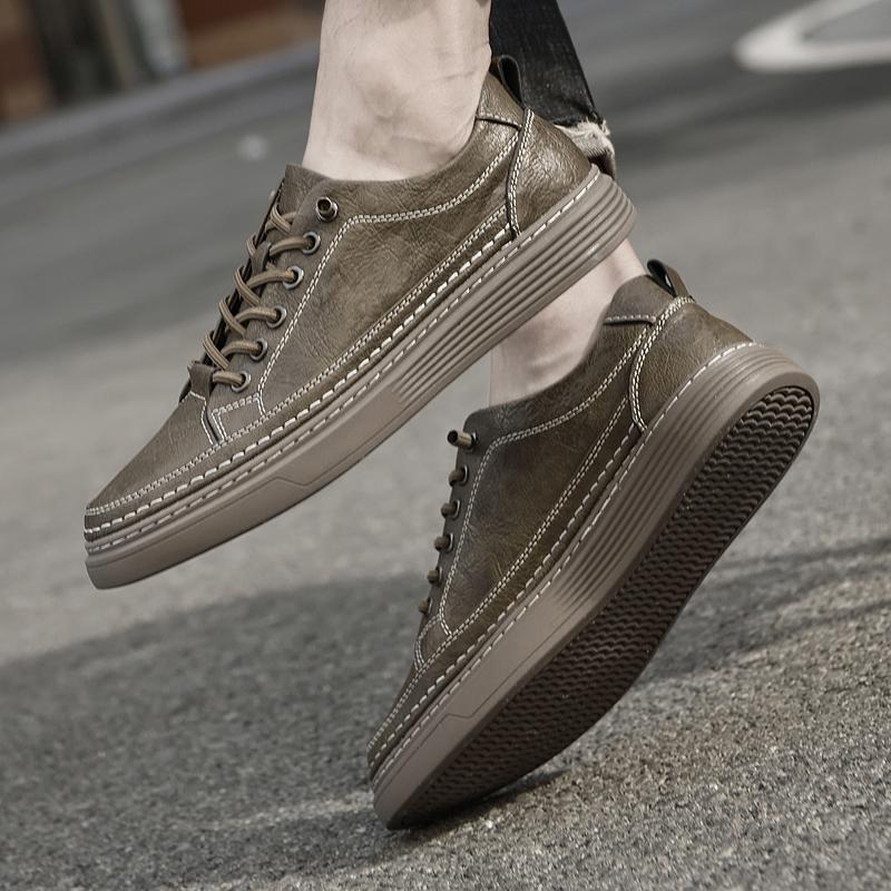 Fashion Genuine Leather Casual Skate Shoe Outdoor Outdoor High Quality Male Vulcanize Shoes New Fashion Men Tenis Footwear Mens Sneakers