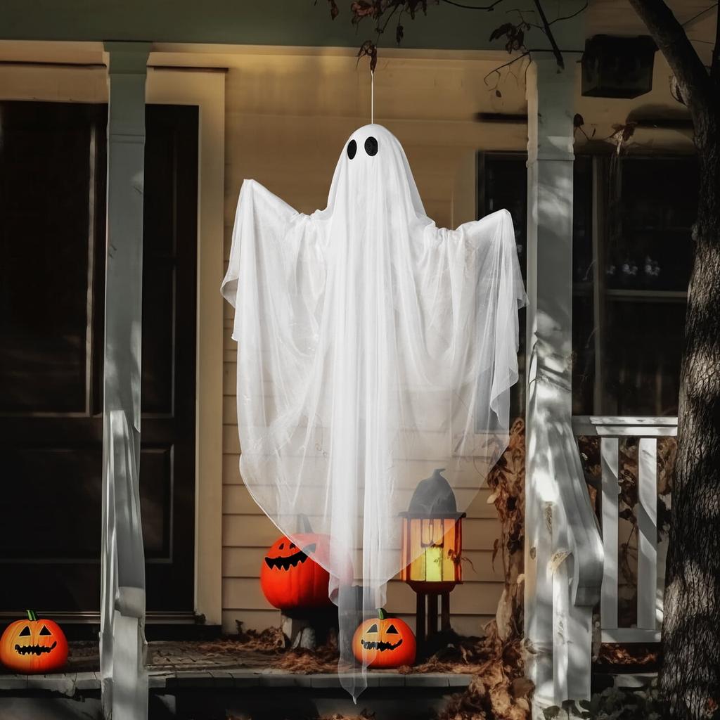 Joyfy Halloween Decorazioni Fantasma da Appendere all'Esterno Fantasmi Bianchi Luminosi Spettrale Calda Festa 47 pollici su con per Giocare Intrattenimento Sicuro Adatto ai Bambini Divertimento