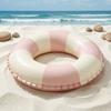 Ciambella da Nuoto a Strisce Vintage PVC Ispessito Gonfiabile Antistrappo Uomo Donna Anello Galleggiante Tubo Galleggiante per Piscina Festa in Spiaggia