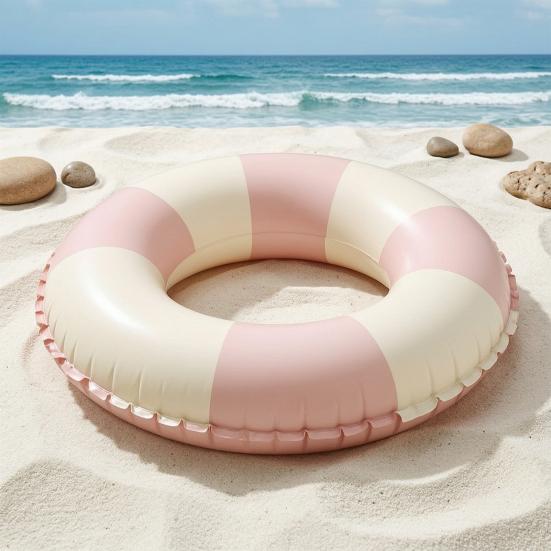 Ciambella da Nuoto a Strisce Vintage PVC Ispessito Gonfiabile Antistrappo Uomo Donna Anello Galleggiante Tubo Galleggiante per Piscina Festa in Spiaggia