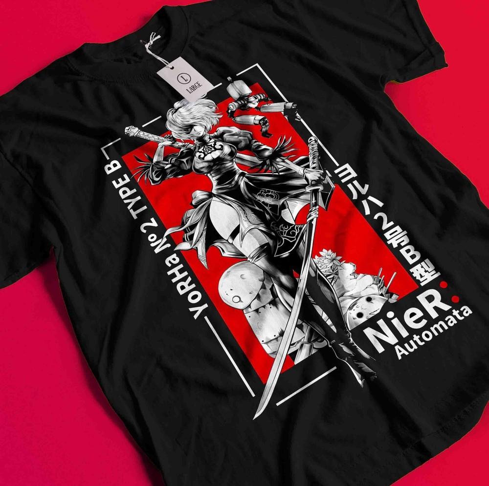Nier Automata T-Shirt YoRHa 2A Shirt 2B 9S Emil Tshirt Anime Kaine Devola Waifu BB551
