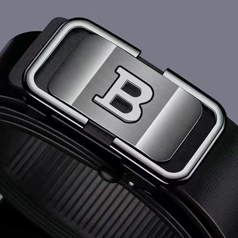 Men's Lightweight Alloy Automatic Buckle Belt - Simple Style for Business and Casual Wear
