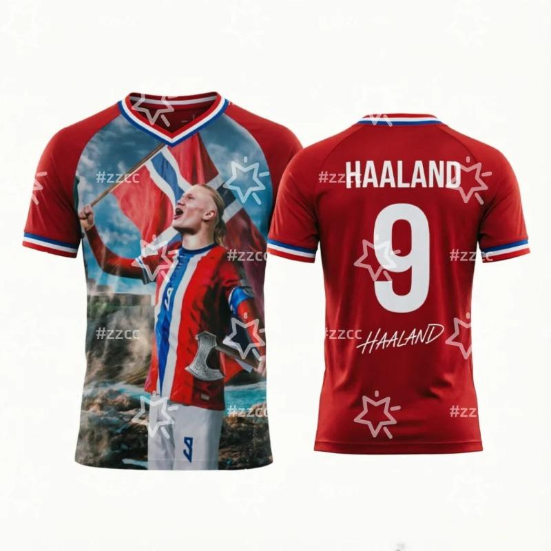 2026 Norway Football Jersey Haaland No.9 Match Training Men Kids Youth T-Shirt Top Summer Soccer Fan Sportswear