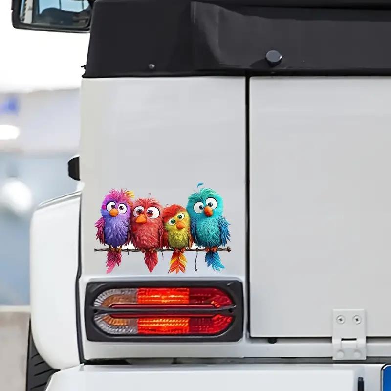 3Pcs Funny Bird Creative Glass Window Decorative Stickers For Windows Glass Wall Mirror Festival Home Decoration