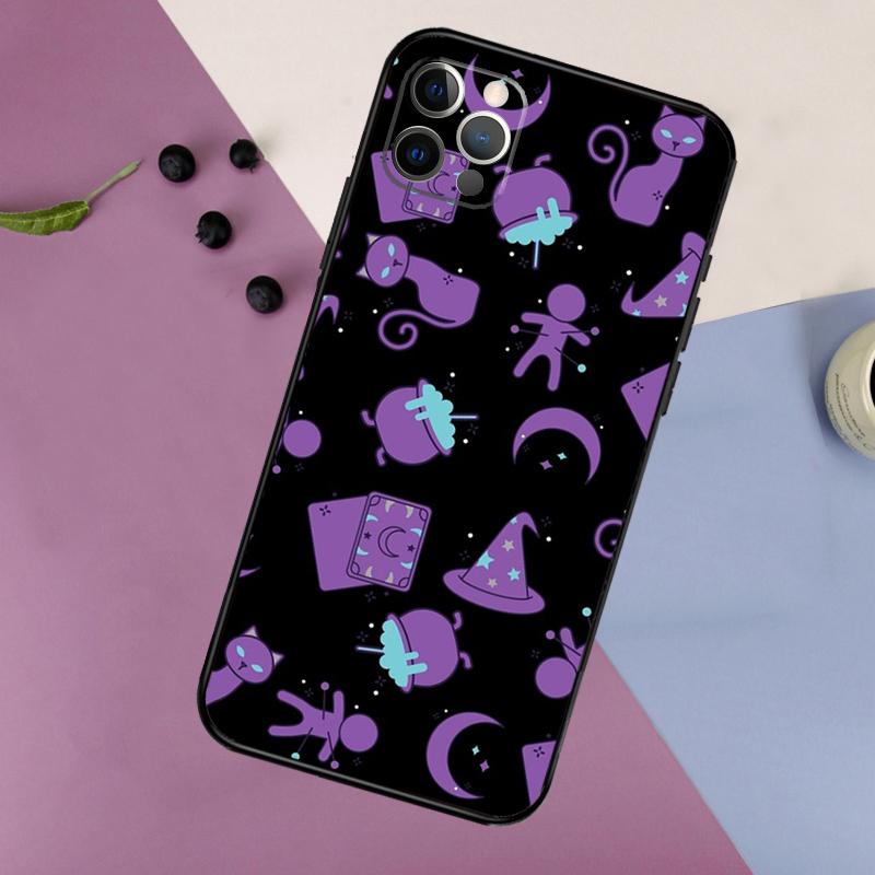 Witches Cat Moon Phone Case For iPhone 17 16 15 14 11 12 13 Pro Max Plus 12 13 mini 16e 17 Air Bumper Cover
