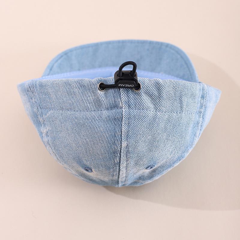 Spring Unisex Baby Duckbill Cap: Soft Brim, Letter Embroidery, Sun Protection