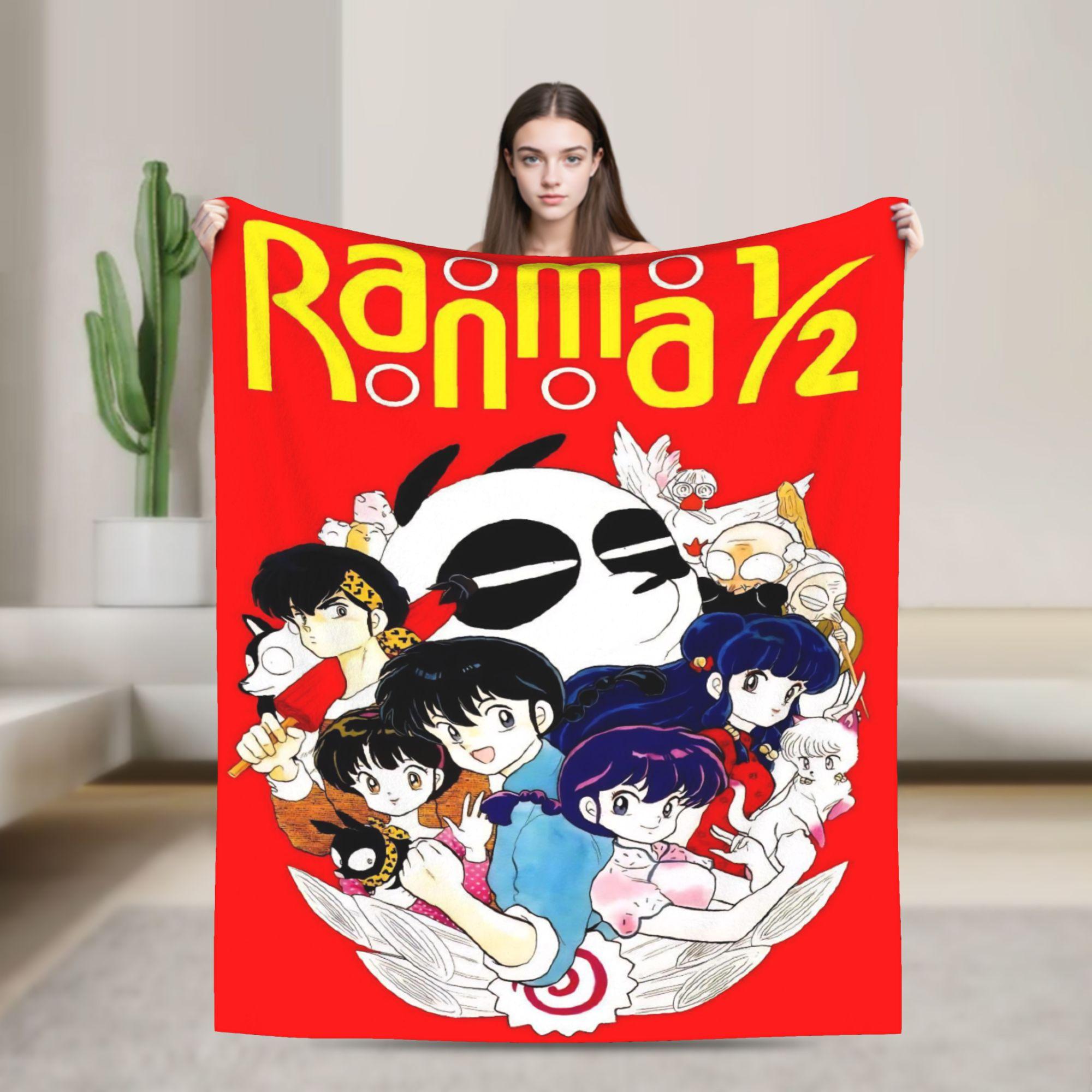 

P-Chan Ranma 1/2 Manga Blankets Comedy Flannel Novelty Soft Throw Blanket for Bedding Lounge Autumn/Winter 200x150cm 80x60in