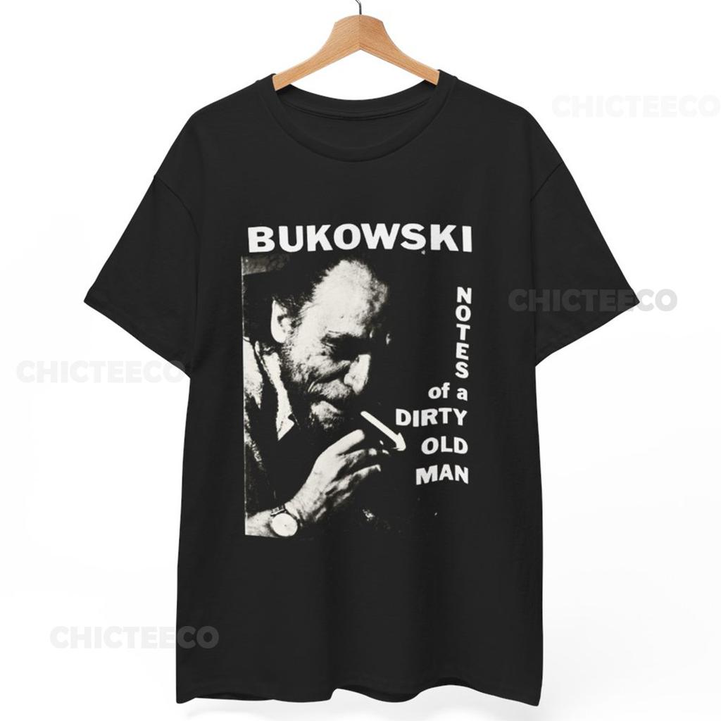 Koszulka Charles Bukowski Czarna Bawełna Los Angeles Unisex T-shirt S-5XL