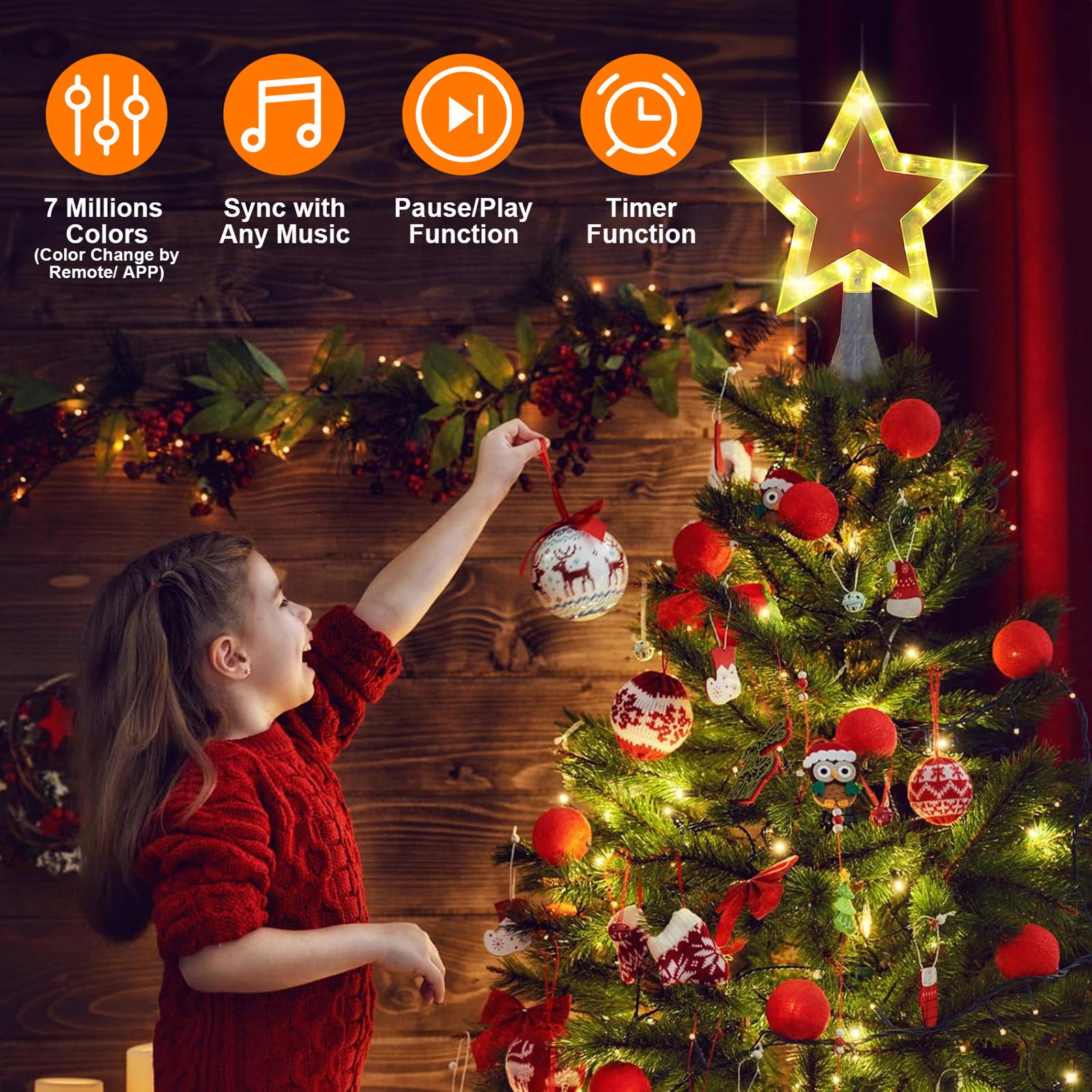 Christmas Star Tree Topper with LED Lights & Music Christmas Tree Ornament Christmas Star Treetop for Christmas Tree Decoration China Mainland