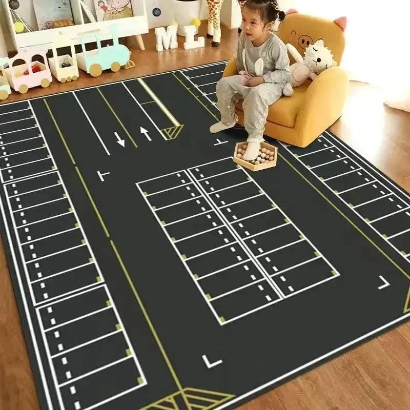 Cartoon Kindergarten Carpets Educational Game Rugs Children's Room Transportation Bedroom Living Room Carpet Home Decoration Mat