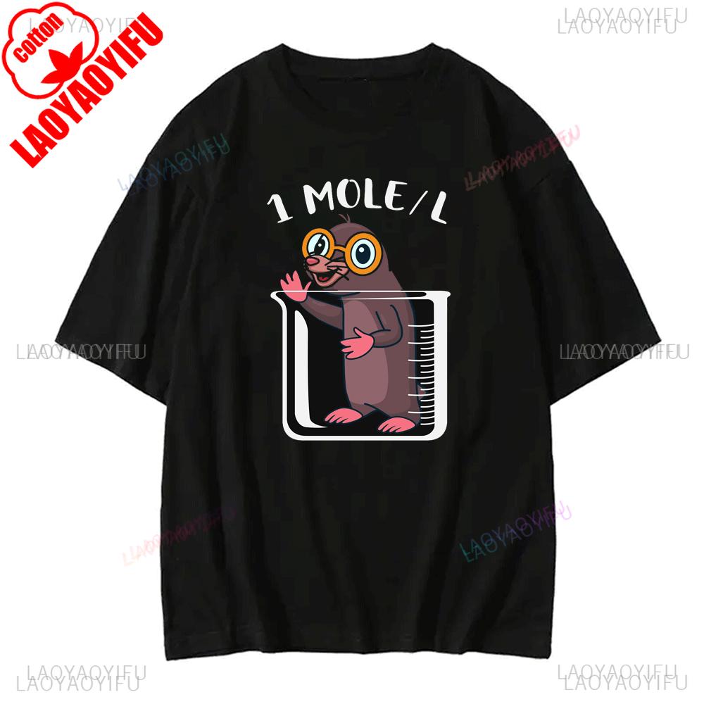 1 Mole Funny Chemistry Humor Science Teacher Pun TShirt Graphic T Shirts Unisex and WoUINISEX Clothing Aesthetic Cute Science Lab Tops S