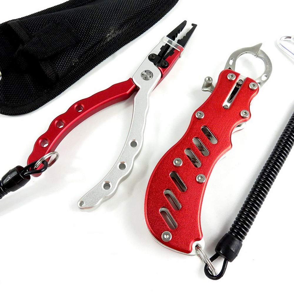 

[Jiginger Z] Рыболовные клещи Fish Grip Fish Pliers Set Jigging Egging Lure Fishing Kayak Sap Shore Jig [Красный]