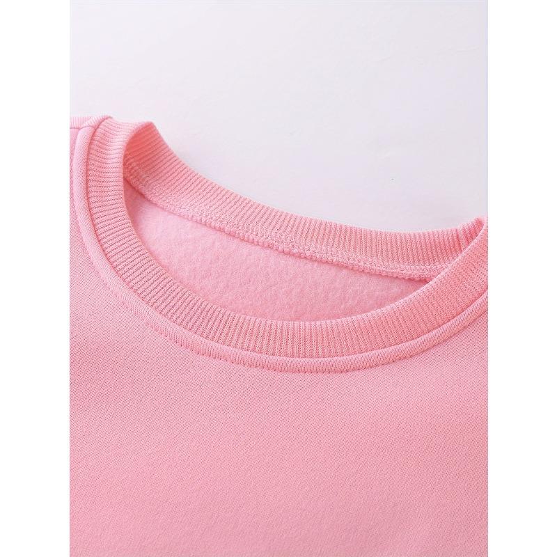Girl's Cute ''Christmas'' Graphic Crew Neck Sweatshirt Comfy Loose Tops, Fall/Spring Sweater For Sports, Party, Gift
