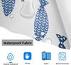 Abstract Swimming Fish Minimalist Shower Curtain Cartoon Ocean Waterproof Fabric Decorative Bathtub With 12 Hooks