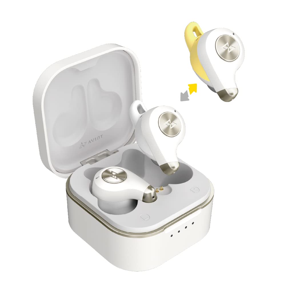 

AVIOT TE-D01q2 True Wireless Earbuds Noise Cancelling Bluetooth 5.2 IPX4 Pearl White