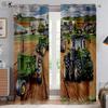 Tractor Farm 3D Printed Curtains Industrial Style Polyester Fiber Curtains Living Room Bedroom Kitchen Decorative Curtains 2PCS