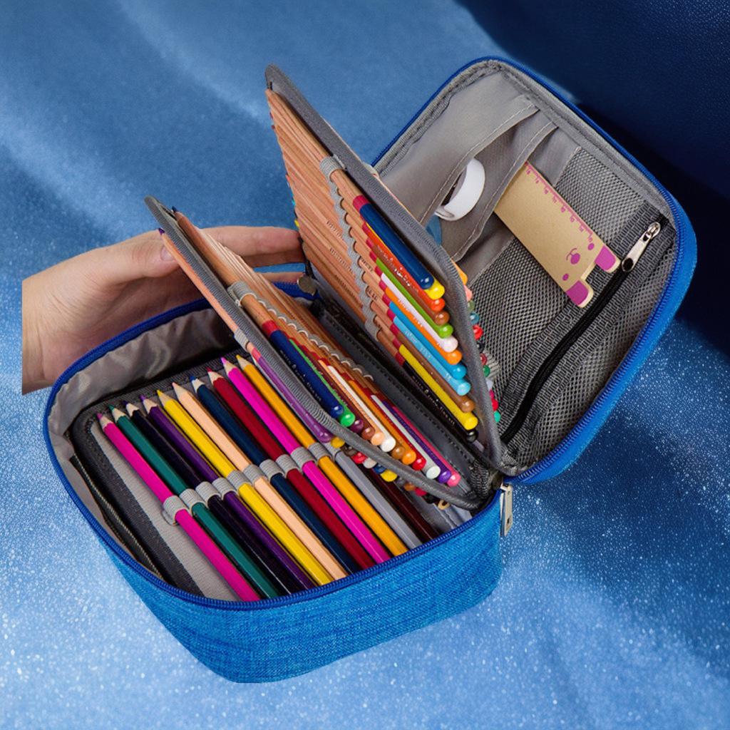 Estuche impermeable de gran capacidad para lápices - Organizador de bocetos y papelería para estudiantes - 72 colores