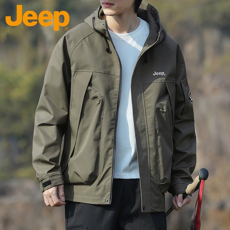 Jeep Men's Windproof Hooded Outdoor Jacket