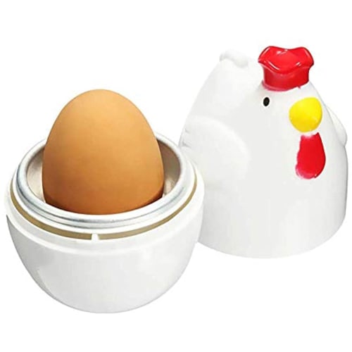 Microwave-safe egg boiler/steamer stand for soft-boiled and hard-boiled eggs. Easy, safe, and cute cooking tool (fits one egg).