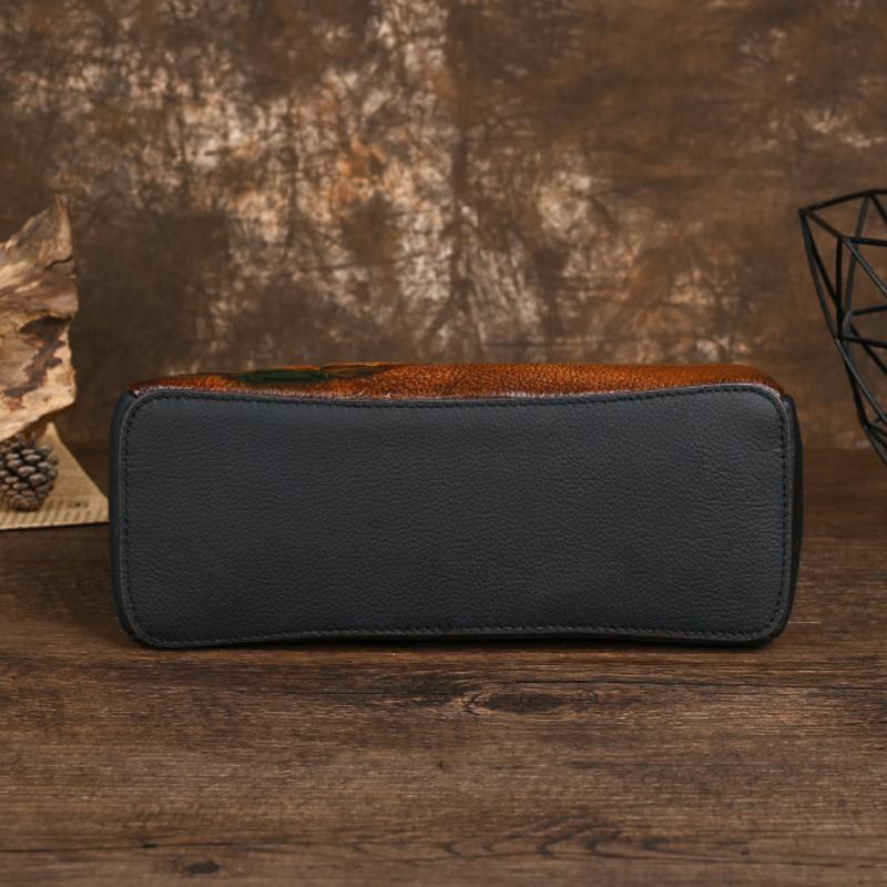Johnature Rabbit Embossed Shoulder Bags Genuine Leather Retro Women Bag Versatile Cowhide Handmade Handbag