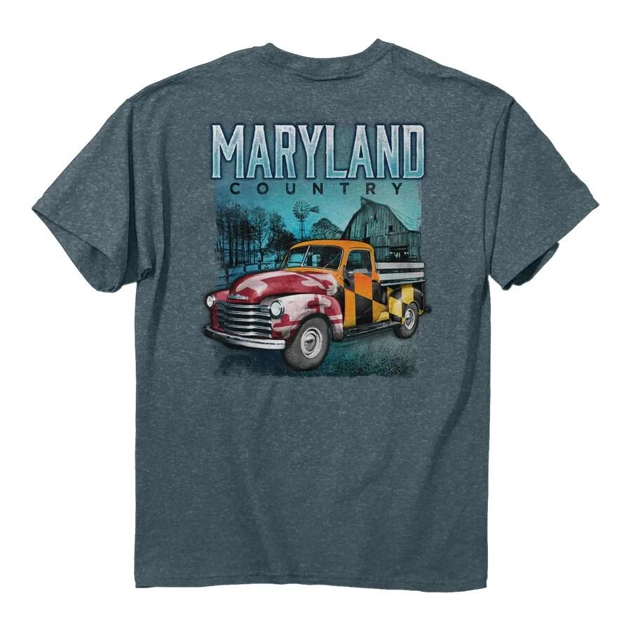 New MARYLAND my Maryland Flag Vintage Truck, Truck Country T Shirt S
