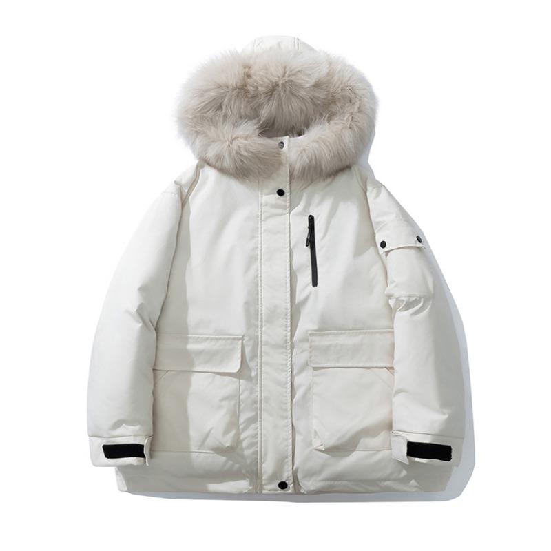 Tooling down cotton cotton jacket women's winter new short hooded big fur collar outdoor pie overcome coat