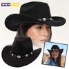 Chapeau de Cowboy Western Vintage Confortable Bord Roulable Boucle de Ceinture Cowgirl Fedora Cowgirl Église Sombrero Hombre Casquettes