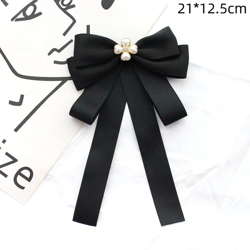 Black Bow Tie Rhinestone Bowknot Brooches For Women Shirt Collar Corsage Jewelry Clothing & Accessories