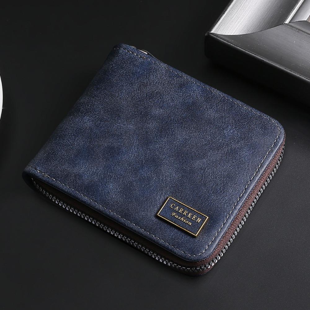 High Quality Simple Coin Purse Multifunctional Large Capacity Zipper Wallet Short Credit Card Bag Men