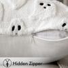 1Pcs Halloween Imp Pillow Pillowcase Christmas Pvc Three-Dimensional Imp Embroidered Black And White Holiday Cushion Pillowcase