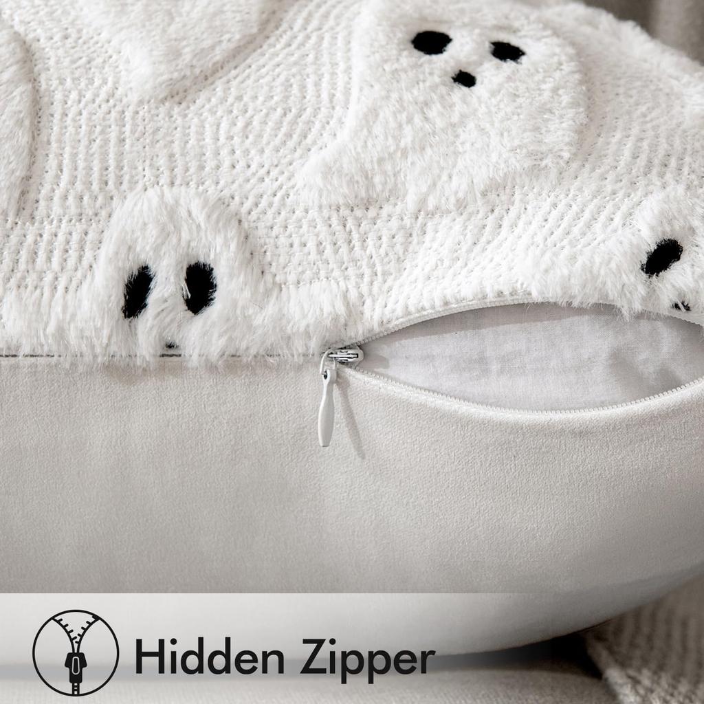 1Pcs Halloween Imp Pillow Pillowcase Christmas Pvc Three-Dimensional Imp Embroidered Black And White Holiday Cushion Pillowcase