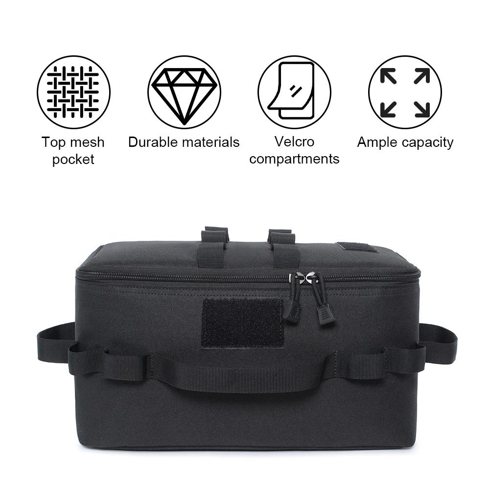 Ground Nail Tool Bag Large Capacity Picnic Cookware Container Heat-Insulating Waterproof Tool Storage Case for Outdoor Camping