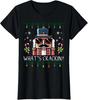 Hier draußen sehe ich aus wie ein Snack Lustiges Boujee Weihnachten Damen V-Ausschnitt T-Shirt