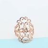 Purple Gold Color Gold Wide-Faced Hollow Female Simple Classic Korean Version Temperament Rose Gold-Plated Live Mouth Design Ring