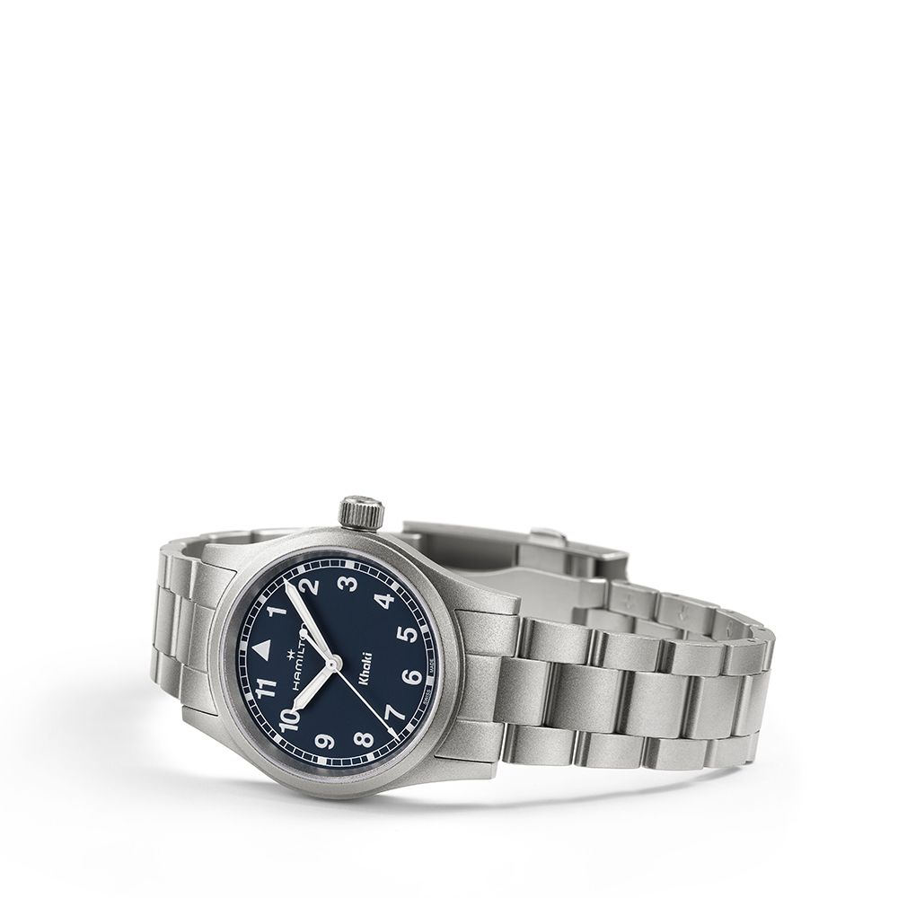 Hamilton Khaki Field Quartz 33mm Blue Dial Bracelet Watch H69301140