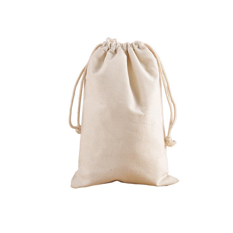 Eco-Friendly Cotton Canvas Drawstring Bag - Customizable Dustproof Storage for Gifts & Shopping Natural Color; 7x9