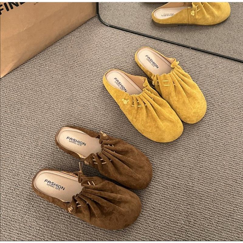 Fashion Women Flats Fashion Slippers Spring Casual Mules Shoes Slingback 2025 Trend Brand Dress Lolita Ladies Zapatillas