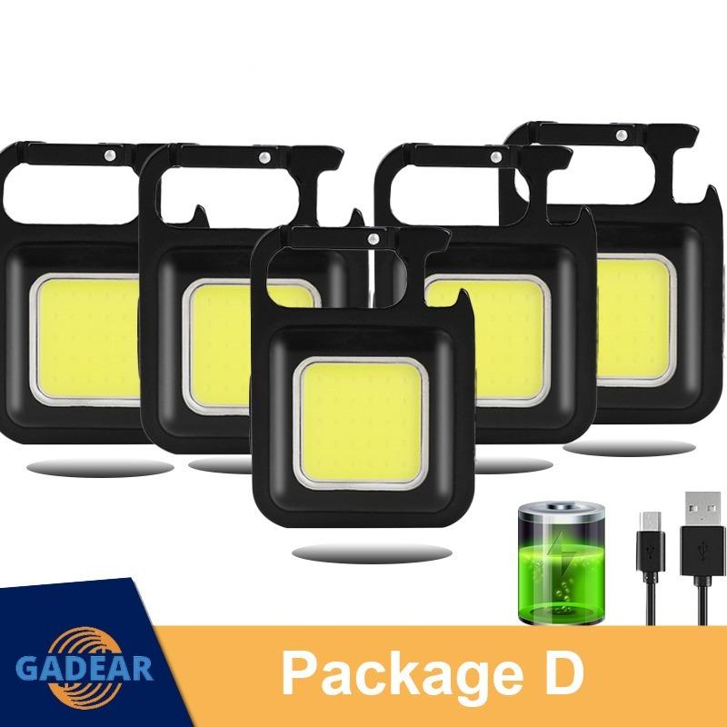 מיני LED מחזיק מפתחות אור מוטיפוציה נייד USB נטען כיס אור עבודה עם חולץ פקקים חיצוני קמפינג דיג טיפוס